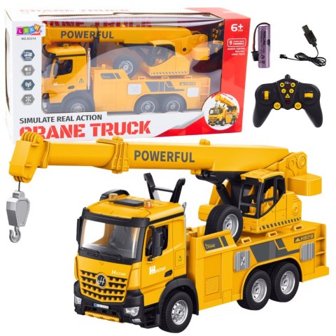 Dźwig Z Hakiem Zdalnie Sterowany RC 2.4G 9CH Żółty LEAN Toys Dźwig Z Hakiem Zdalnie Sterowany RC 2.4G 9CH Żółty LEAN Toys