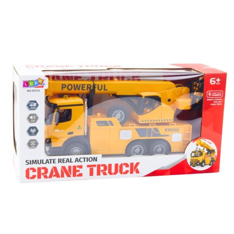 Dźwig Z Hakiem Zdalnie Sterowany RC 2.4G 9CH Żółty LEAN Toys Dźwig Z Hakiem Zdalnie Sterowany RC 2.4G 9CH Żółty LEAN Toys