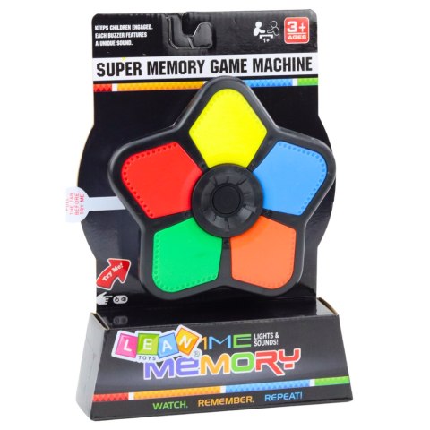 Elektroniczna Gra Logiczna Memory Gwiazdka Zręcznościowa Światła Dźwięki LEAN Toys Elektroniczna Gra Logiczna Memory Gwiazdka Zręcznościowa Światła Dźwięki LEAN Toys