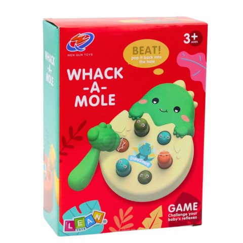 Gra Zrecznościowa Mini Whack A Mole Dinozaur W Jajku Zielony LEAN Toys Gra Zrecznościowa Mini Whack A Mole Dinozaur W Jajku Zielony LEAN Toys