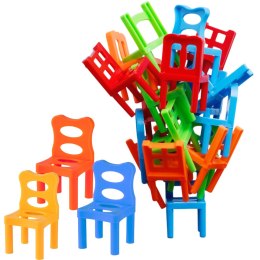 Gra Zręcznościowa Spadające Balansujące Krzesła 36 Elementów Kolorowe LEAN Toys