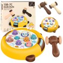 Gra Zręcznościowa Whack- A- Mole Dwa Młotki Kotek Żółto Brązowa LEAN Toys