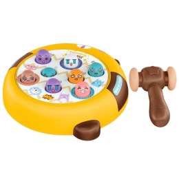 Gra Zręcznościowa Whack- A- Mole Dwa Młotki Kotek Żółto Brązowa LEAN Toys