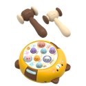 Gra Zręcznościowa Whack- A- Mole Dwa Młotki Kotek Żółto Brązowa LEAN Toys