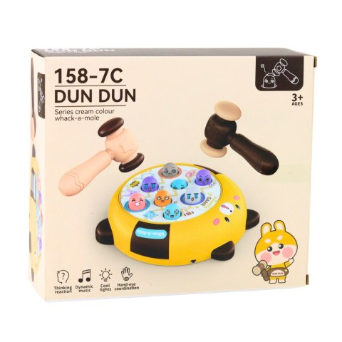 Gra Zręcznościowa Whack- A- Mole Dwa Młotki Kotek Żółto Brązowa LEAN Toys Gra Zręcznościowa Whack- A- Mole Dwa Młotki Kotek Żółto Brązowa LEAN Toys