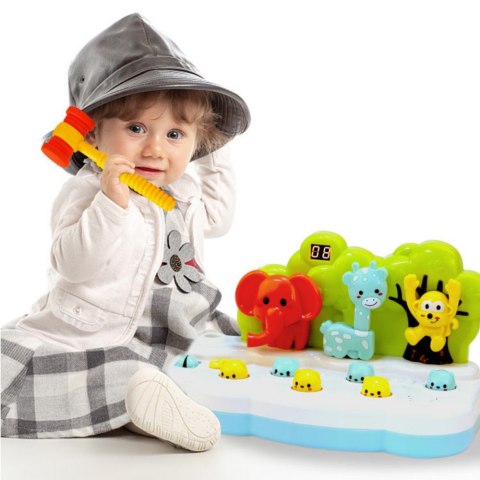 Gra Zręcznościowa Zwierzątka Whack-A-Mole Licznik Młotek Kolorowa LEAN Toys Gra Zręcznościowa Zwierzątka Whack-A-Mole Licznik Młotek Kolorowa LEAN Toys