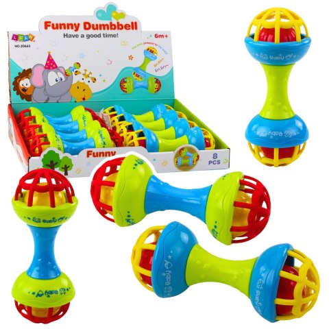Grzechotka Gryzak Dla Niemowląt Hantelek Kolorowy LEAN Toys Grzechotka Gryzak Dla Niemowląt Hantelek Kolorowy LEAN Toys
