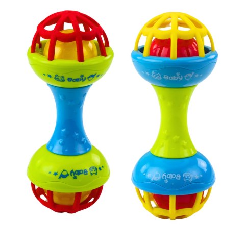 Grzechotka Gryzak Dla Niemowląt Hantelek Kolorowy LEAN Toys Grzechotka Gryzak Dla Niemowląt Hantelek Kolorowy LEAN Toys