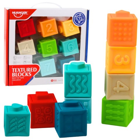 Gumowe Klocki Sensoryczne Edukacyjne Dla Malucha Liczby Zwierzęta Wzory 8el LEAN Toys Gumowe Klocki Sensoryczne Edukacyjne Dla Malucha Liczby Zwierzęta Wzory 8el LEAN Toys