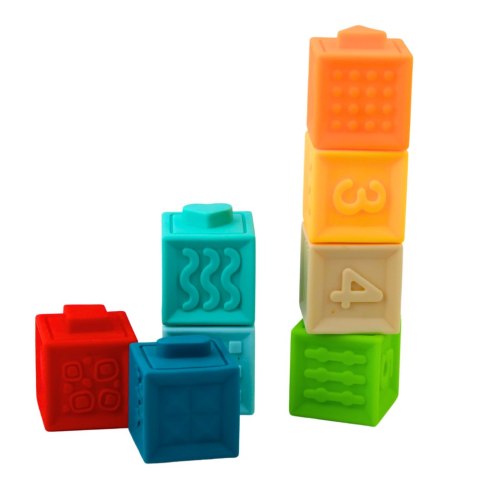 Gumowe Klocki Sensoryczne Edukacyjne Dla Malucha Liczby Zwierzęta Wzory 8el LEAN Toys Gumowe Klocki Sensoryczne Edukacyjne Dla Malucha Liczby Zwierzęta Wzory 8el LEAN Toys