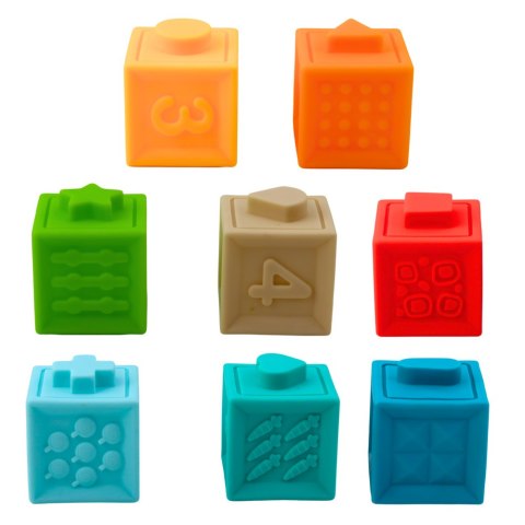 Gumowe Klocki Sensoryczne Edukacyjne Dla Malucha Liczby Zwierzęta Wzory 8el LEAN Toys Gumowe Klocki Sensoryczne Edukacyjne Dla Malucha Liczby Zwierzęta Wzory 8el LEAN Toys