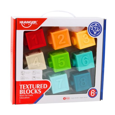 Gumowe Klocki Sensoryczne Edukacyjne Dla Malucha Liczby Zwierzęta Wzory 8el LEAN Toys Gumowe Klocki Sensoryczne Edukacyjne Dla Malucha Liczby Zwierzęta Wzory 8el LEAN Toys