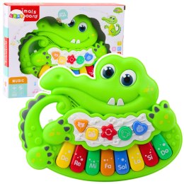 Interaktywne Pianinko Dla Malucha Światła Dźwięki Odgłosy Zwierząt Zielone LEAN Toys