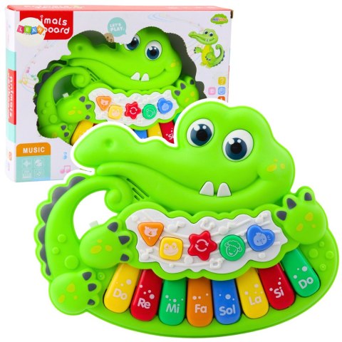Interaktywne Pianinko Dla Malucha Światła Dźwięki Odgłosy Zwierząt Zielone LEAN Toys Interaktywne Pianinko Dla Malucha Światła Dźwięki Odgłosy Zwierząt Zielone LEAN Toys