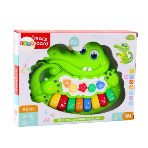 Interaktywne Pianinko Dla Malucha Światła Dźwięki Odgłosy Zwierząt Zielone LEAN Toys Interaktywne Pianinko Dla Malucha Światła Dźwięki Odgłosy Zwierząt Zielone LEAN Toys