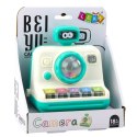 Interaktywny Aparat Pianinko Grzechotka Światła Dźwięki Biało Zielony LEAN Toys