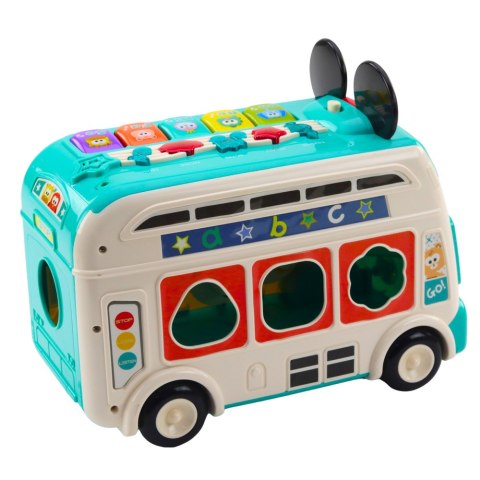 Interaktywny Autobus Edukacyjny Sorter Światła Dźwięki Turkusowy LEAN Toys Interaktywny Autobus Edukacyjny Sorter Światła Dźwięki Turkusowy LEAN Toys