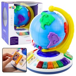 Interaktywny Globus Edukacyjny Muzyczny Dla Malucha Kontynenty Zwierzęta LEAN Toys