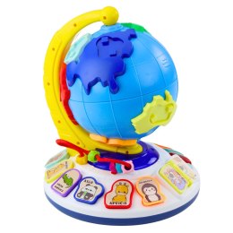 Interaktywny Globus Edukacyjny Muzyczny Dla Malucha Kontynenty Zwierzęta LEAN Toys