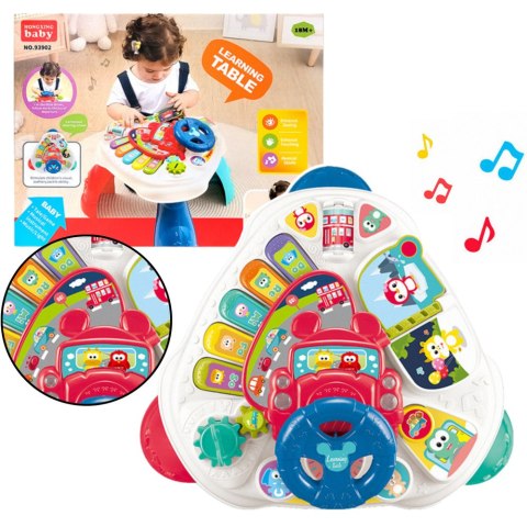 Interaktywny Stolik Edukacyjny Z Kierownicą Trójkątny Kolorowy LEAN Toys