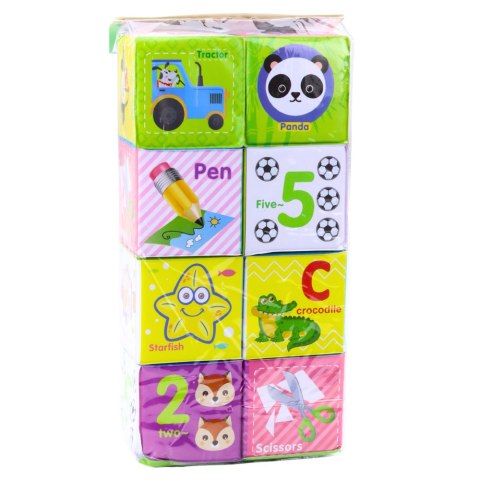 Klocki Kostki Kolorowe Edukacyjne Literki Zwierzątka Nauka 8ele. LEAN Toys Klocki Kostki Kolorowe Edukacyjne Literki Zwierzątka Nauka 8ele. LEAN Toys