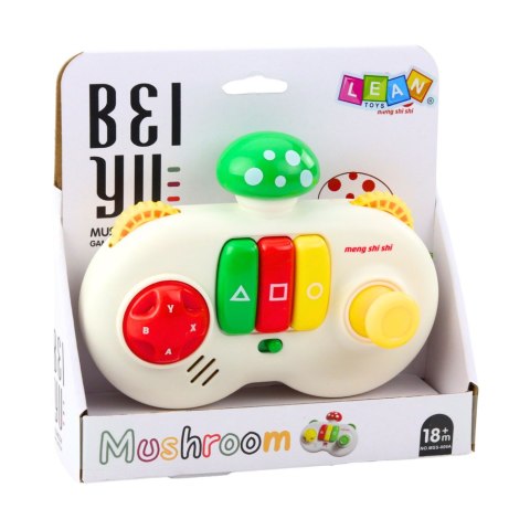 Konsola Pad Interaktywny Grzybek Sensoryczny Dla Dzieci Światła Dźwięki LEAN Toys Konsola Pad Interaktywny Grzybek Sensoryczny Dla Dzieci Światła Dźwięki LEAN Toys