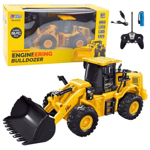 Koparka Buldożer Zdalnie Sterowany RC 2.4G 9CH Żółty LEAN Toys Koparka Buldożer Zdalnie Sterowany RC 2.4G 9CH Żółty LEAN Toys