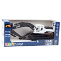 Koparka Gąsienicowa Metalowa Łyżka Ruchome Przeguby Obrót 360° Biała LEAN Toys
