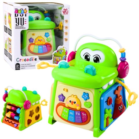 Kostka Edukacyjna Interaktywna Sorter Pianinko Sensoryczny Krokodyl LEAN Toys Kostka Edukacyjna Interaktywna Sorter Pianinko Sensoryczny Krokodyl LEAN Toys