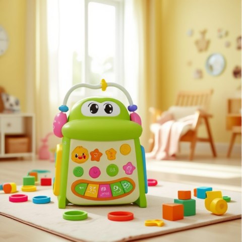 Kostka Edukacyjna Interaktywna Sorter Pianinko Sensoryczny Krokodyl LEAN Toys Kostka Edukacyjna Interaktywna Sorter Pianinko Sensoryczny Krokodyl LEAN Toys