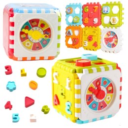 Kostka Edukacyjna Sorter Cyferki Wzory Zegar Kolorowa LEAN Toys