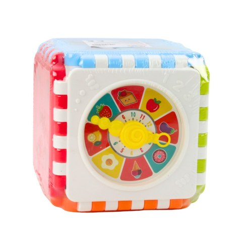 Kostka Edukacyjna Sorter Cyferki Wzory Zegar Kolorowa LEAN Toys Kostka Edukacyjna Sorter Cyferki Wzory Zegar Kolorowa LEAN Toys