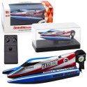 Łódź Motorówka Zdalnie Sterowana RC Niebiesko-Srebrna 14cm LEAN Toys