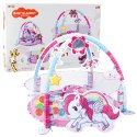 Mata Edukacyjna Dla Niemowląt Basen Na Kulki 3w1 Jednorożec Różowa LEAN Toys