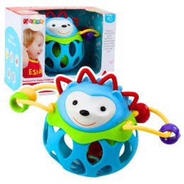 Miękka Piłka Jeż Kulka Z Grzechotką Zabawka Sensoryczna Niebieska LEAN Toys