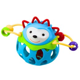 Miękka Piłka Jeż Kulka Z Grzechotką Zabawka Sensoryczna Niebieska LEAN Toys