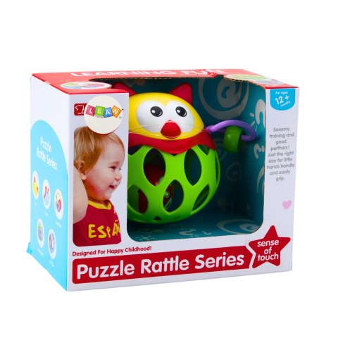 Miękka Piłka Sowa Kulka Z Grzechotką Zabawka Sensoryczna Zielona LEAN Toys Miękka Piłka Sowa Kulka Z Grzechotką Zabawka Sensoryczna Zielona LEAN Toys