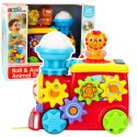 Muzyczna Lokomotywa Interaktywna Dla Malucha Koła Zębate Kolorowy LEAN Toys