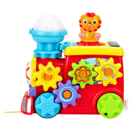 Muzyczna Lokomotywa Interaktywna Dla Malucha Koła Zębate Kolorowy LEAN Toys Muzyczna Lokomotywa Interaktywna Dla Malucha Koła Zębate Kolorowy LEAN Toys