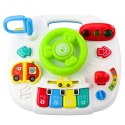 Panel Stolik Interaktywny Edukacyjny Kierownica 2w1 Światła Dźwięki LEAN Toys