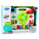 Panel Stolik Interaktywny Edukacyjny Kierownica 2w1 Światła Dźwięki LEAN Toys