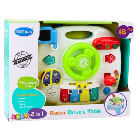 Panel Stolik Interaktywny Edukacyjny Kierownica 2w1 Światła Dźwięki LEAN Toys Panel Stolik Interaktywny Edukacyjny Kierownica 2w1 Światła Dźwięki LEAN Toys