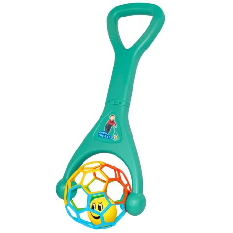 Pchacz Z Elastyczną Piłką Grzechocząca Kulka Turkusowa LEAN Toys Pchacz Z Elastyczną Piłką Grzechocząca Kulka Turkusowa LEAN Toys