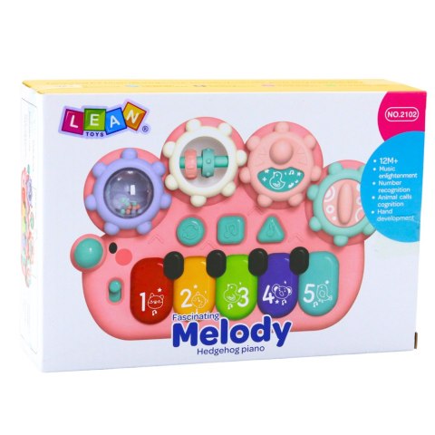 Pianinko Interaktywne Dla Dzieci Koła Zębate Różowe LEAN Toys Pianinko Interaktywne Dla Dzieci Koła Zębate Różowe LEAN Toys