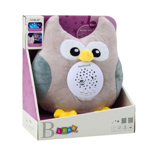 Pluszowa Sówka Usypiająca Przytulanka Projektor Dźwięk LEAN Toys Pluszowa Sówka Usypiająca Przytulanka Projektor Dźwięk LEAN Toys