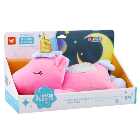 Pluszowy Jednorożec Usypiająca Przytulanka Projektor Dźwięk Szum Różowy LEAN Toys Pluszowy Jednorożec Usypiająca Przytulanka Projektor Dźwięk Szum Różowy LEAN Toys