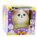 Pluszowy Kotek Interaktywny Miauczy Mruga Powtarza Butelka Biały LEAN Toys
