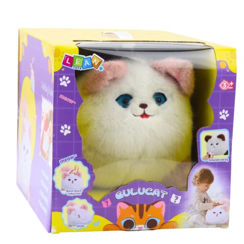 Pluszowy Kotek Interaktywny Miauczy Mruga Powtarza Butelka Biały LEAN Toys Pluszowy Kotek Interaktywny Miauczy Mruga Powtarza Butelka Biały LEAN Toys