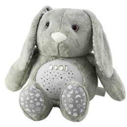 Pluszowy Królik Usypiająca Przytulanka Projektor Dźwięk Szum Szary LEAN Toys