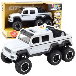 Samochód Terenowy Napęd Frykcyjny Światła Dźwięki Biały Perłowy 6x6 1:16 LEAN Toys